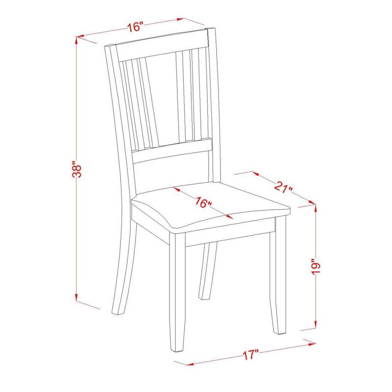 East West Furniture 5 Piece Dining Set- a Kitchen Table and 4 Kitchen Chairs, Black(Seat Type Options)