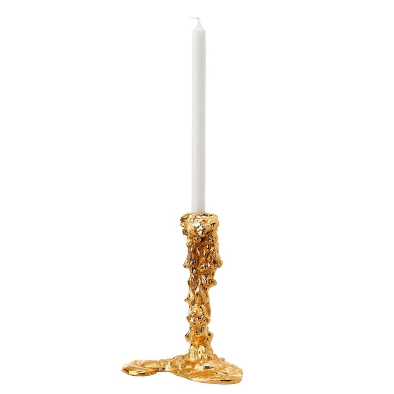 Drip Candle Holder Gold L