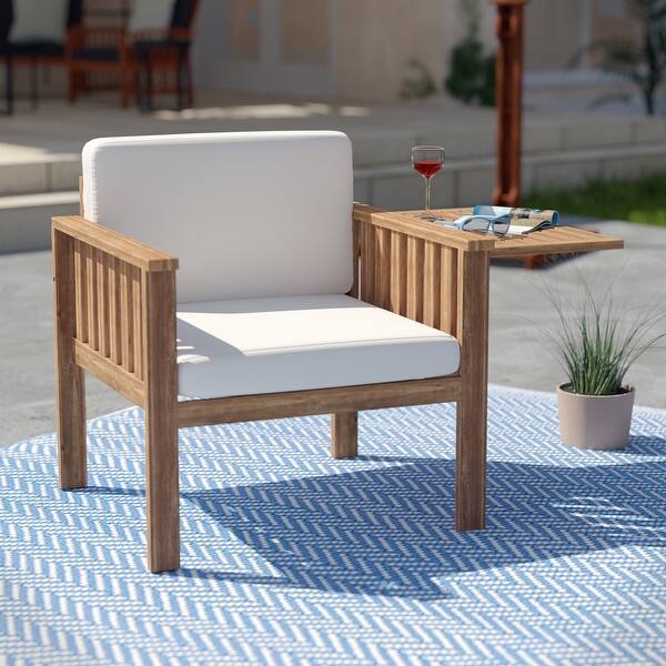 slide 1 of 7, Contemporary Natural Wood Lounge Chair