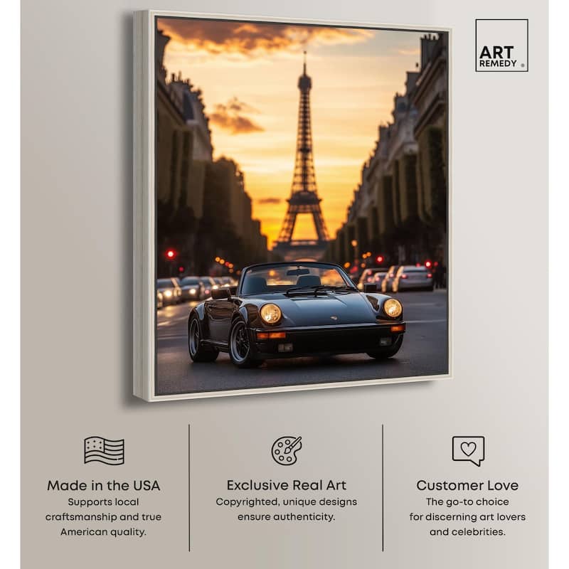 Parisian Porsche Twilight II Canvas by Art Remedy