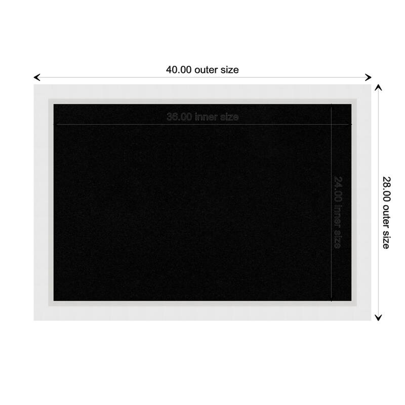Blanco White Wood Framed White Bulletin Board, Organization Board, Pin Board - Board Size 36x24