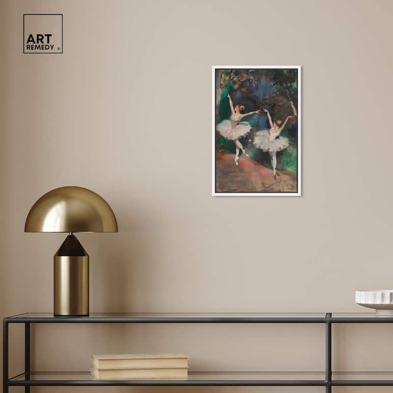 Art Remedy Classical Ballerinas Framed Impressionism 1 Piece Canvas Wall Art /Monet And Van Gogh Inspired Art