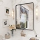 preview thumbnail 45 of 192, KIOTEE Modern Metal Frame Wall Mounted Bathroom Vanity Mirror with 5-year warranty 32x24 - Black