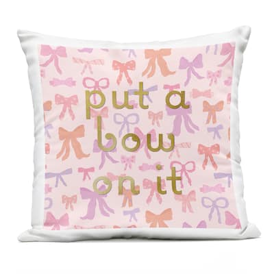 Stupell Trendy Put A Bow On It Printed Outdoor Throw Pillow Design by Sazerelli Designs