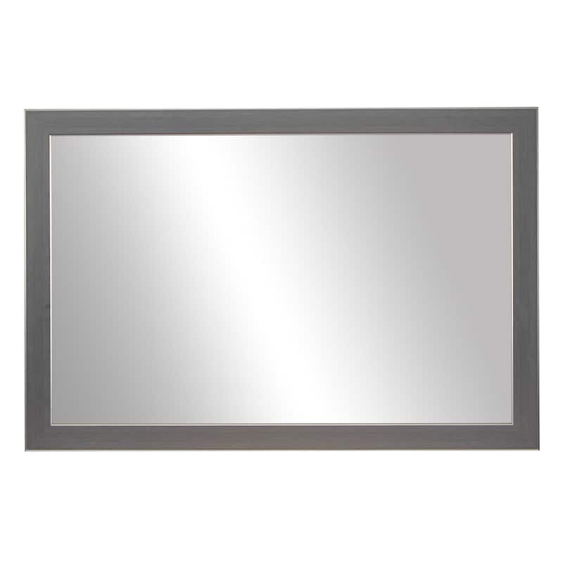 Frame My Mirror Antique Satin Nickel Framed Wall Mirror, Meade Design