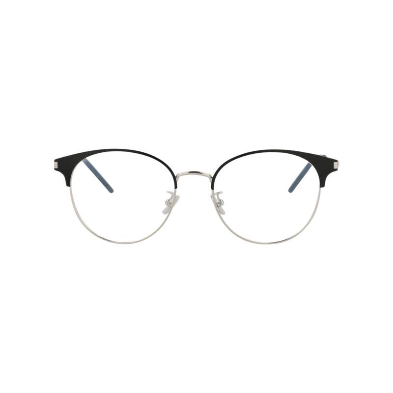 Saint Laurent Round-Frame Metal Optical Frames - Black Silver Transparent - Multi