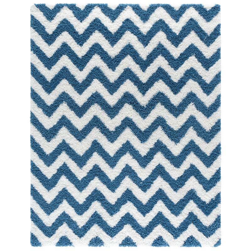 SAFAVIEH Handmade Kanesha Shag Karien Rug - 11' x 15' - Ivory/Blue