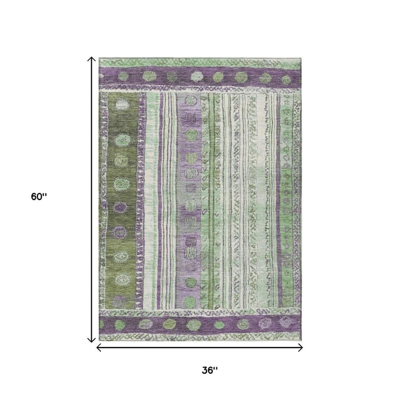 HomeRoots Striped Transitional Rectangle Outdoor Rug