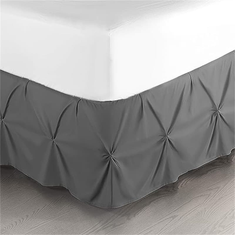 Pinch Pleat Bed Skirt - Grey - Queen
