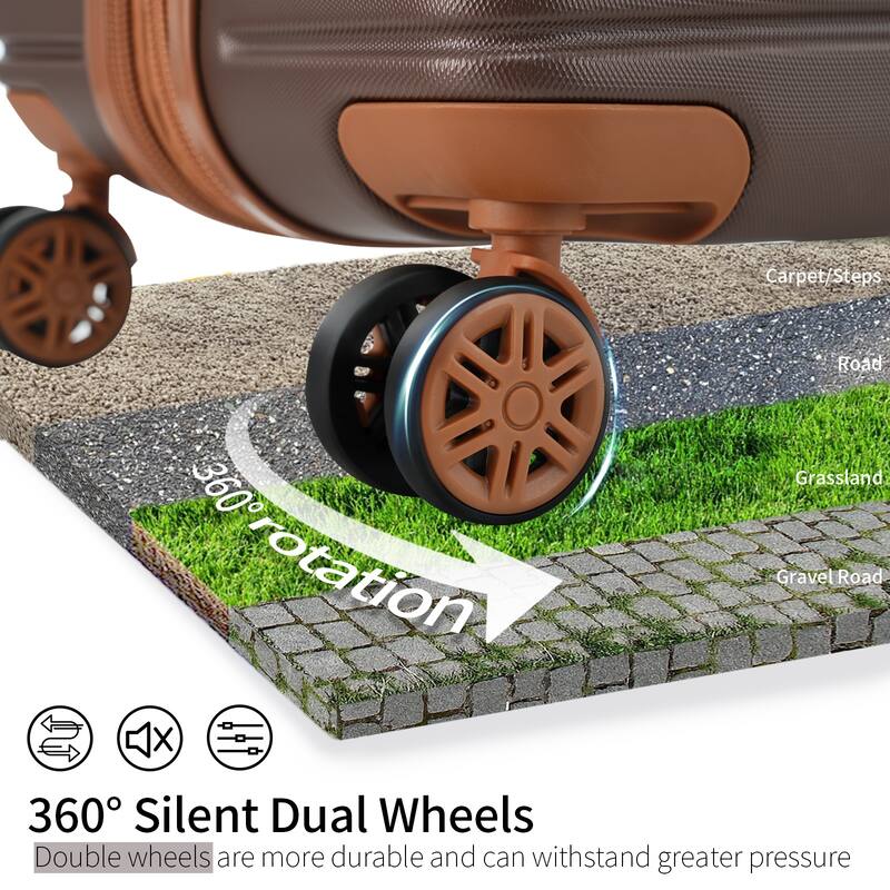 7 Pcs Hardshell Luggage Set w/TSA Lock, 360° Spinner Wheels, Lightweight Durable Travel