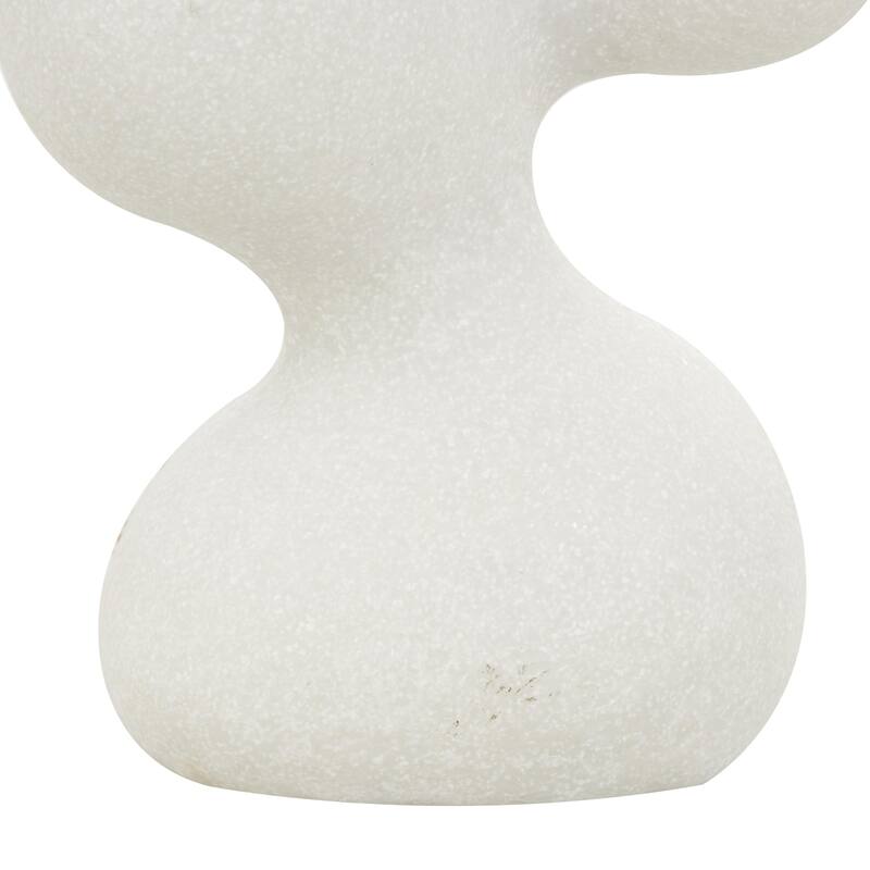 Polystone Abstract Curved Shaped Sculpture with Speckled Texturing - White - Roche River Decor