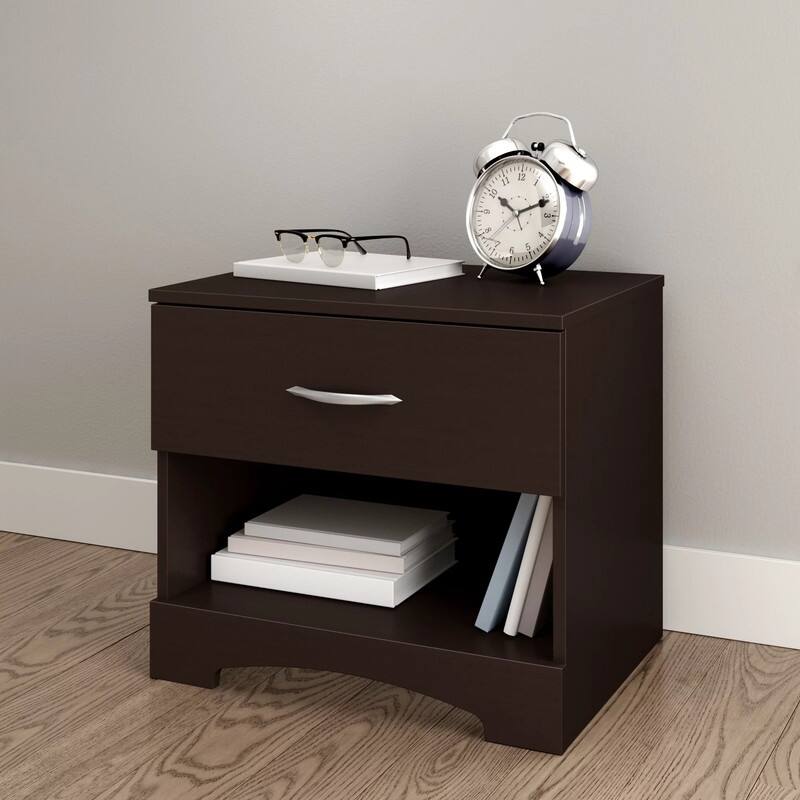 End Table with Storage Nightstand - Brown