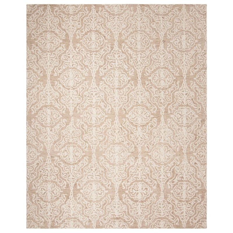 SAFAVIEH Handmade Blossom Mahalia Modern Floral Wool Rug - 10' x 14' - Beige/Ivory