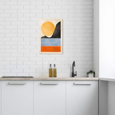 Wynwood Studio Canvas Abstract The Sun Shines Yellow and Cream White Modern & Contemporary Wall Art Canvas Print