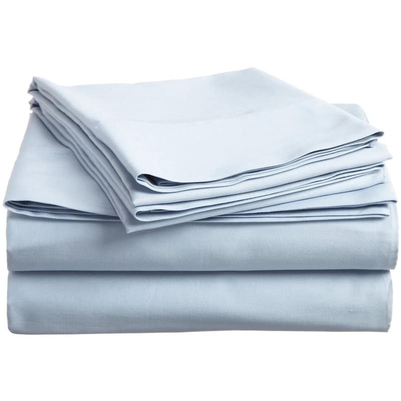 Superior Egyptian Cotton Solid Sheet or Pillow Case Set - Standard Pillowcase Set - Light Blue
