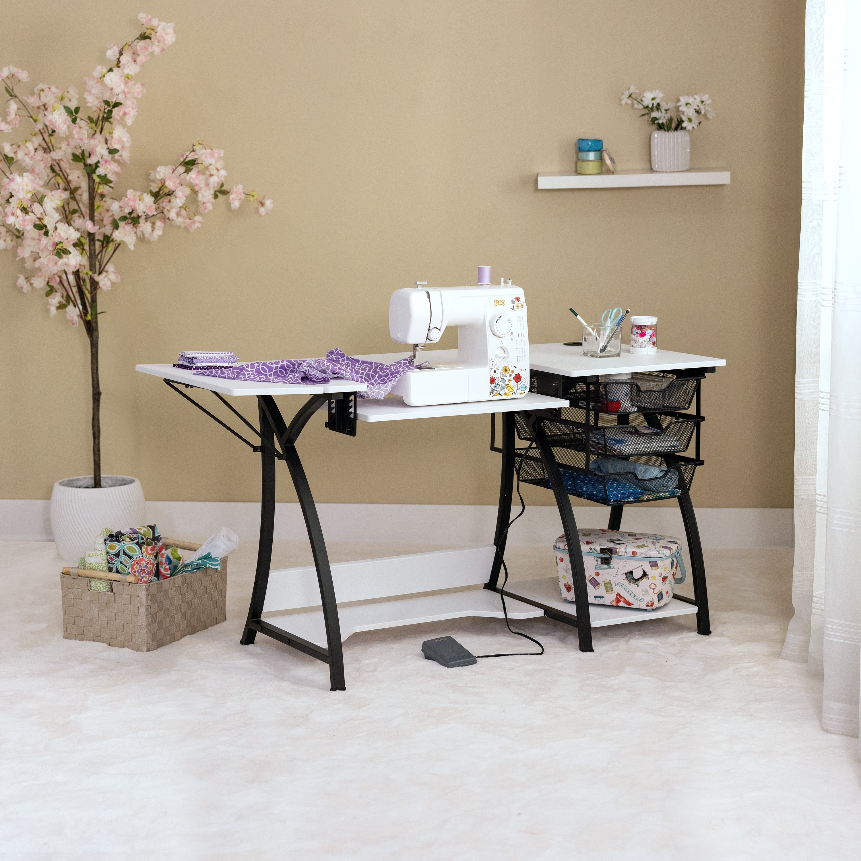 Pro Stitch Sewing Machine, Hobby and Sewing Table with Folding Top