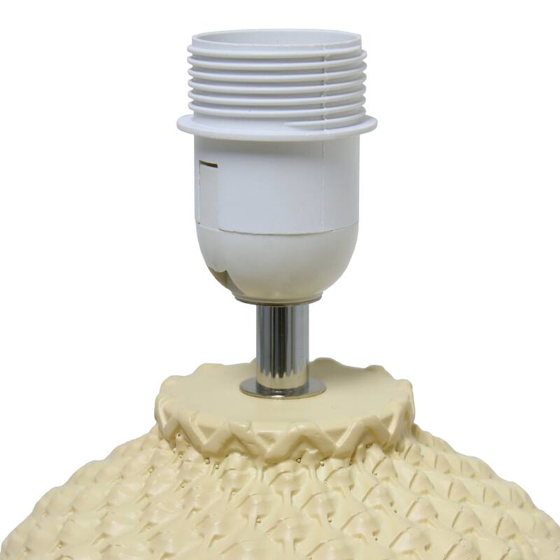 20.4" Purled Texture Lamp with White Fabric Shade