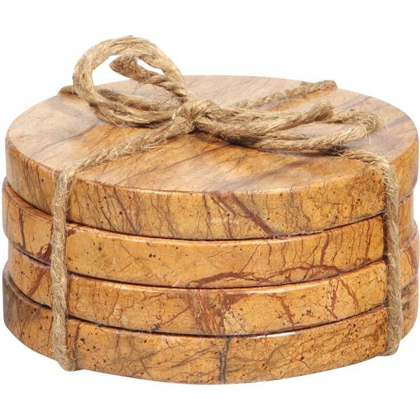 Shop Farmhouse Decor Marble Coasters For Drinks Kitchen Table Drink Coaster Set Of 4 4 Diameter Overstock 31759584