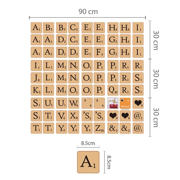 Walplus Scrabble Designed Puzzle Wall Sticker Diy Nursery Decor Decal On Sale Overstock
