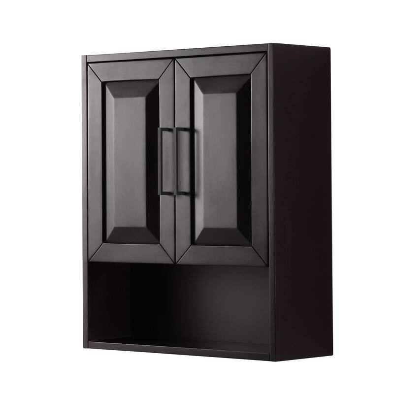 Wyndham Collection Daria 30" MDF Wall Mounted Bathroom Cabinet - Dark Espresso / Matte Black Hardware