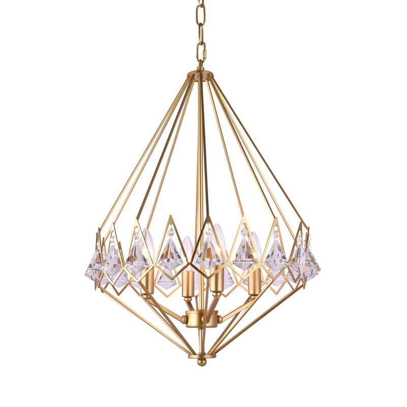 Bethel International LA22 Four Light Chandelier Gold - Exact Size - Exact Size