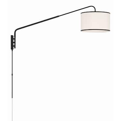 Mallory 1 Light Matte Black Task Sconce - 15"W x 22"H x 50.5"D