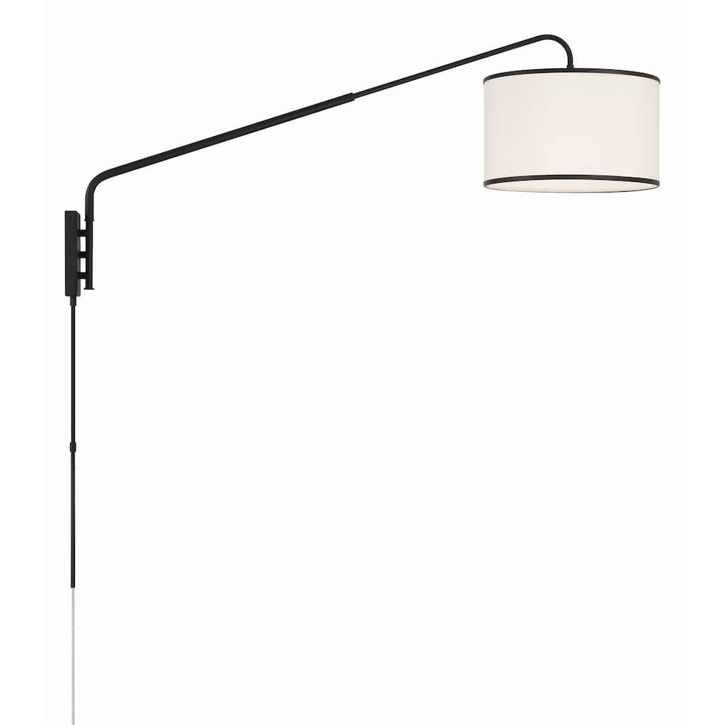 Mallory 1 Light Matte Black Task Sconce - 15"W x 22"H x 50.5"D