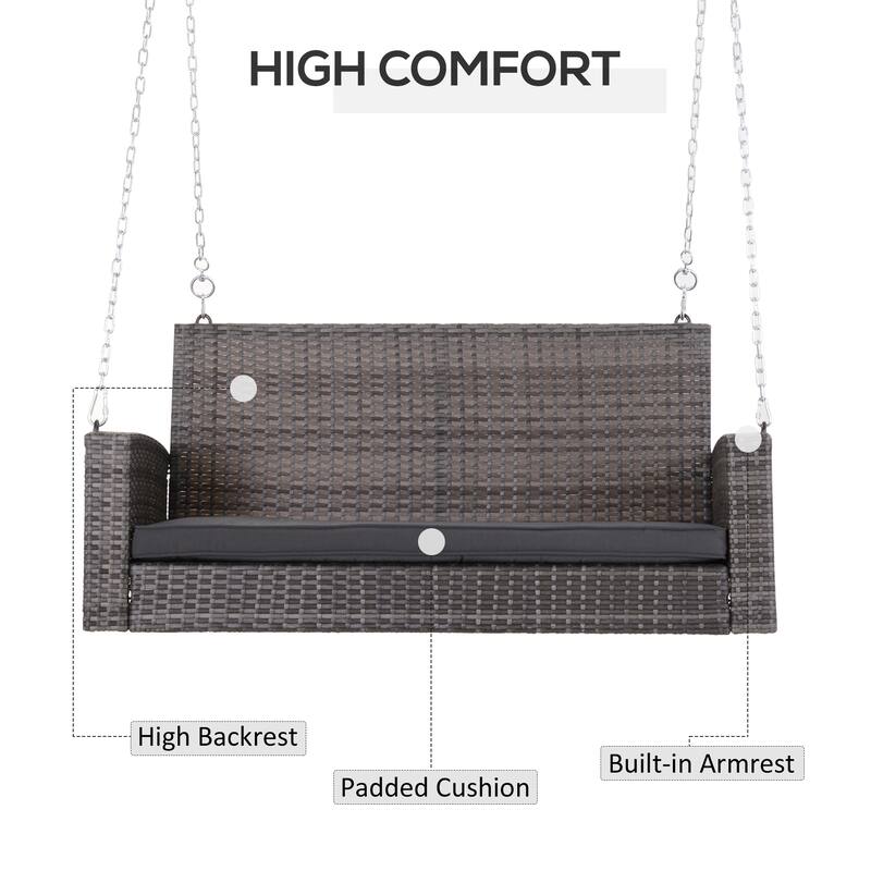 Wicker Hanging Swing Bench (2-Person)
