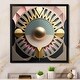 preview thumbnail 6 of 6, Designart "Golden Sphere Geometrics" Modern Abstract Framed Art Print Black - 16 in. wide x 16 in. high