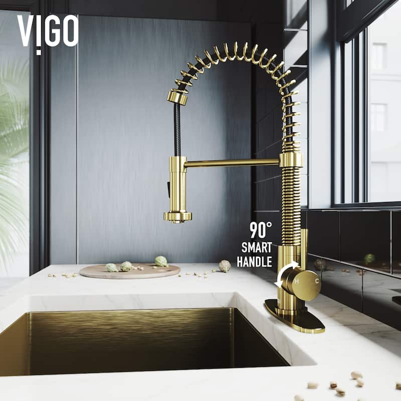 VIGO Edison 19" H Single Handle Pull-Down Sprayer Kitchen Faucet