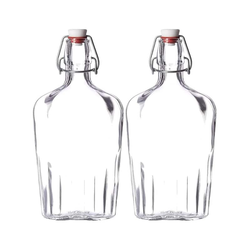Bormioli Rocco Pocket Flask with Hermetic Lid - 17 oz - Clear - 2 Piece