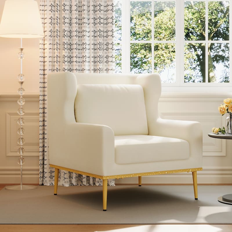 Modern Armchair Velvet Accent Chair Reading Chair Single Sofa Chair for Living Room, Bedroom, or Reading Corner