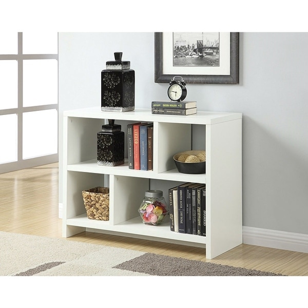 White shop console bookcase