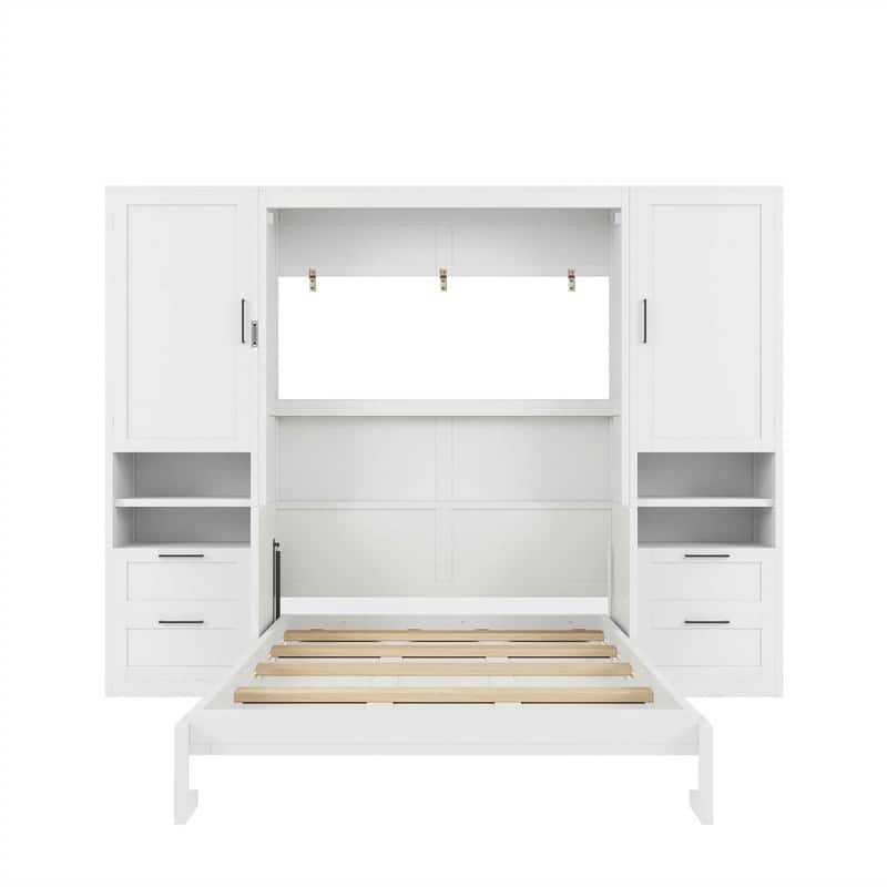 Full Size Murphy Bed Wall Bed with Closet ,Drawers and Shelves