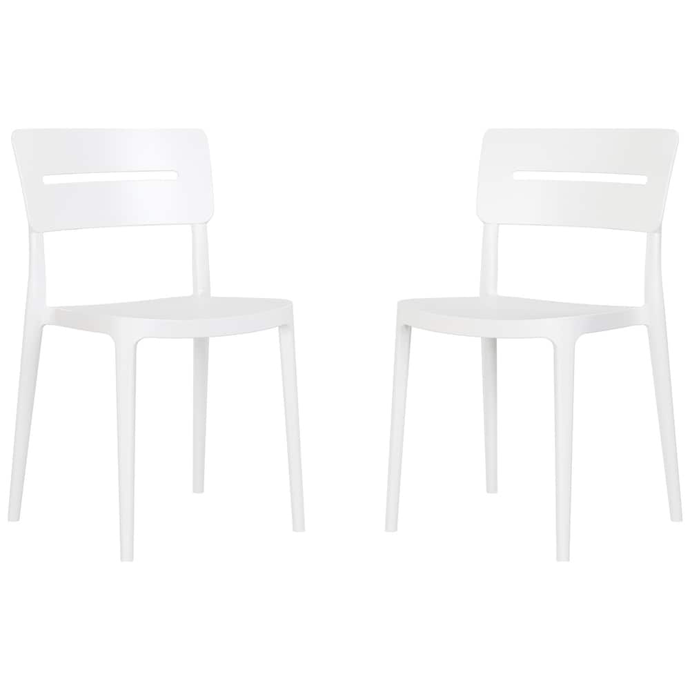 Frond and Form Modern Outdoor Patio Stacking Dining Side Chair (Set of 2)
