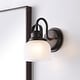 preview thumbnail 57 of 113, Shirley Metal/Glass LED Vanity Light, by JONATHAN Y 1-Light - Clear/Oil Rubbed Bronze