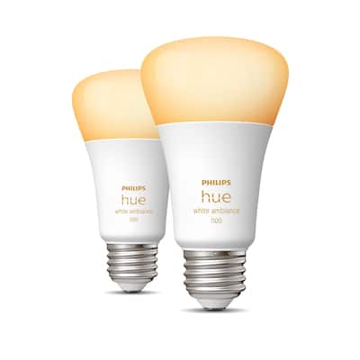 Philips Hue 2-pack E26 Smart LED Bulbs, White