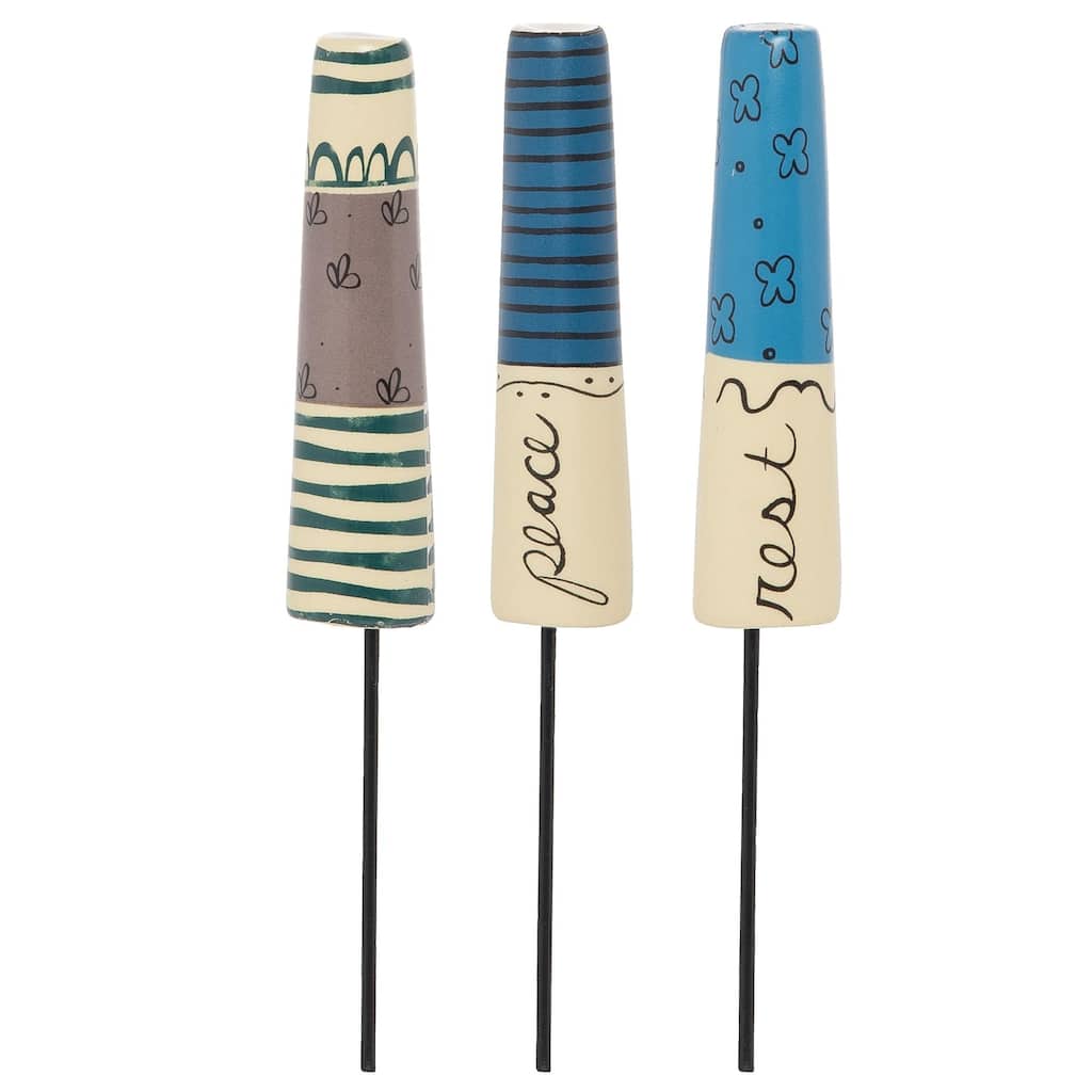Transpac Ceramic Rest Easy Dragonfly Perch Set of 3 Spring Home Decorations