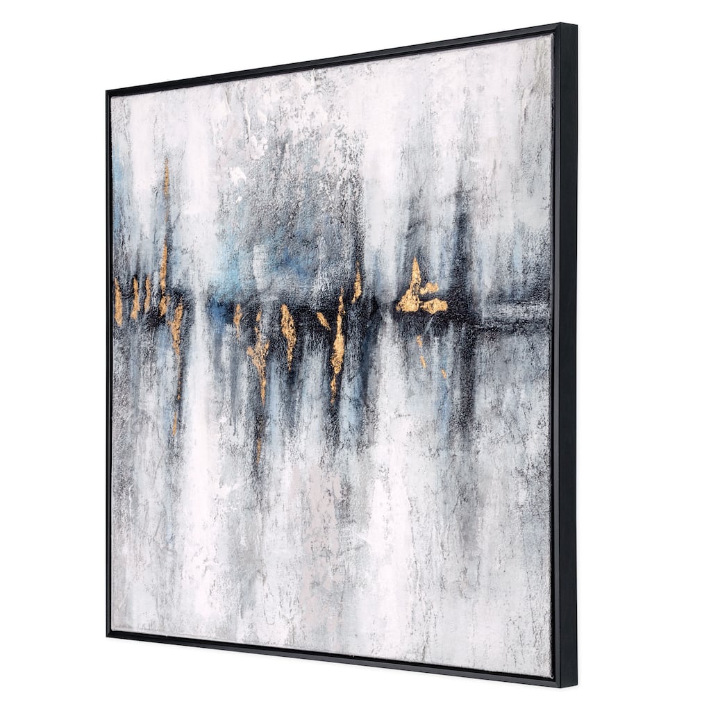 Cobalt Haze, Hand Painted Framed Canvas