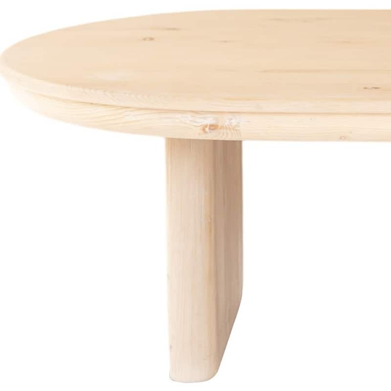 HomeRoots 54" Natural Solid Wood Oval Solid Coffee Table - 54' X '17' X '30