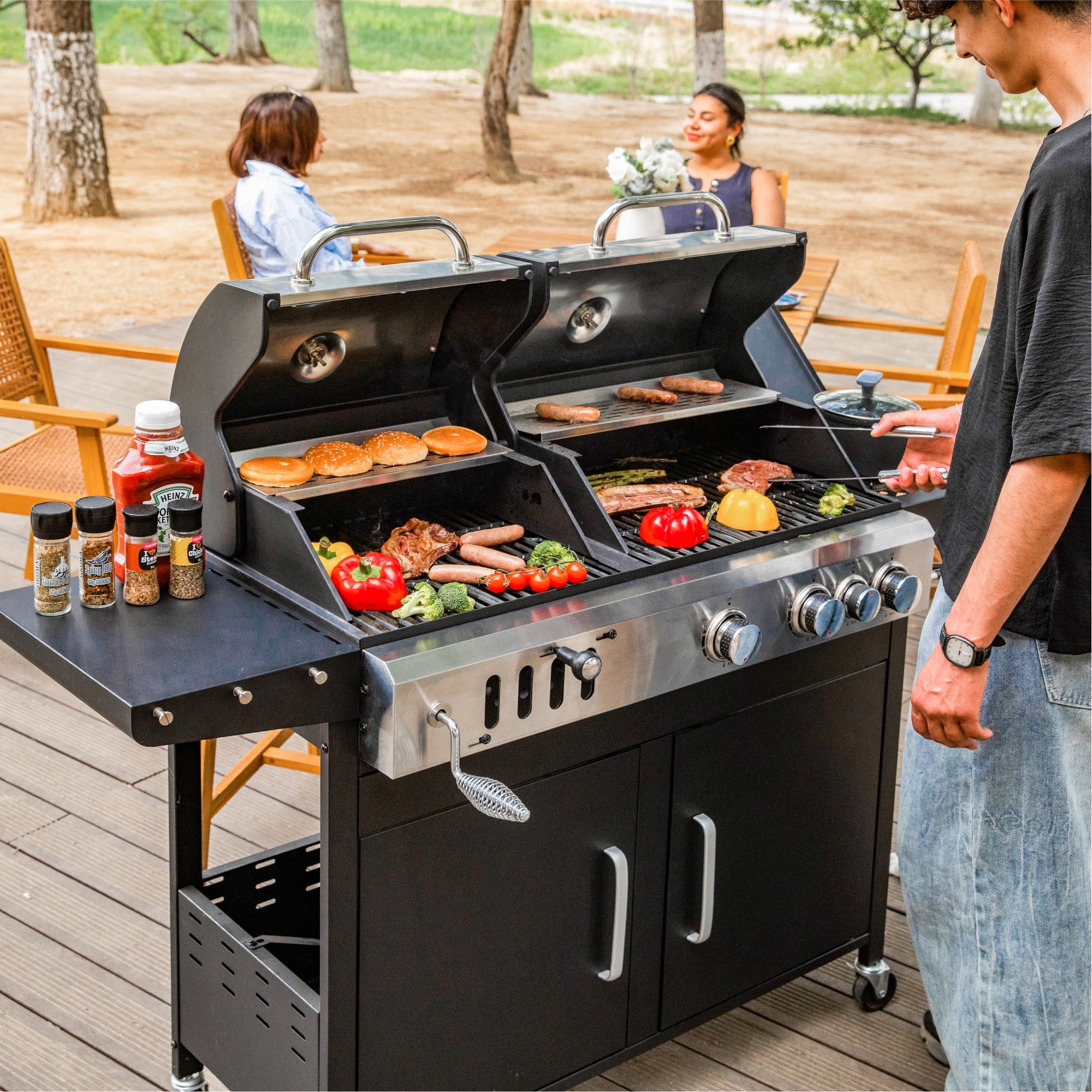 Outdoor Bbq Cheap Dual Fuel Bbq Outback Dual Fuel Gas Charcoal BBQ