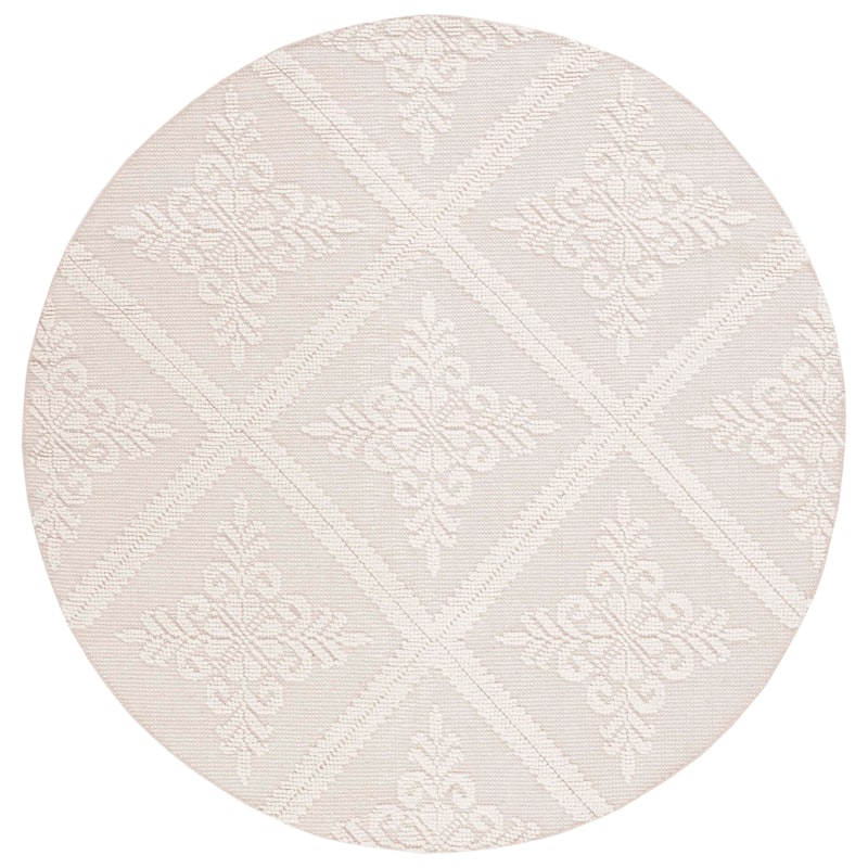 SAFAVIEH Handmade Vermont Davina Wool Rug - 6' Round - Ivory