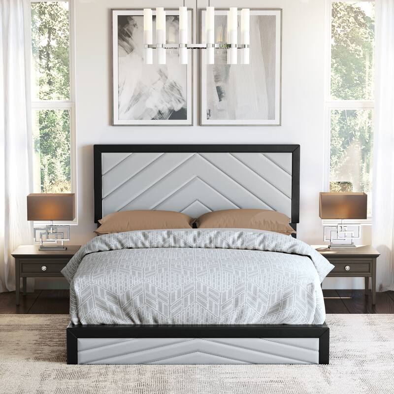 Boyd Sleep Arden Faux Leather Platform Bed Frame - Queen
