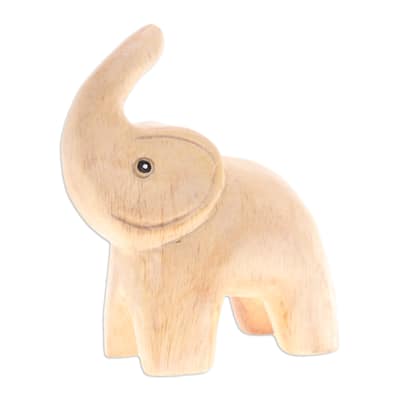Novica Handmade Plump Joy Wood Figurine