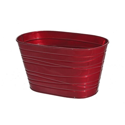 Red Metal Planter (Oval) - Set of 2