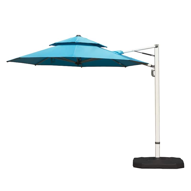 Rotatable Cantilever Umbrella with Hydraulic Lift, UV Protection, and Tilt Adjustment