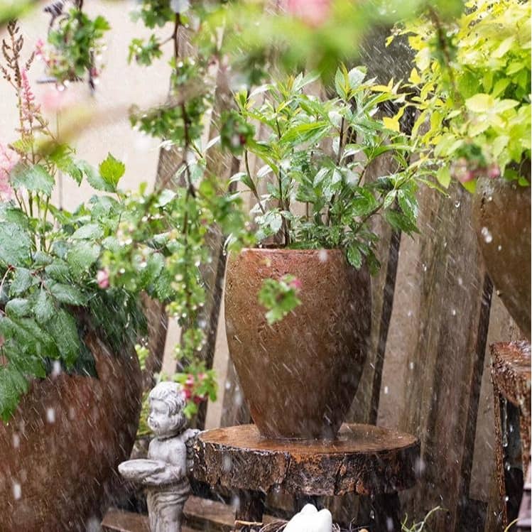RusticReach Distressed Cement Plant Pot Tall