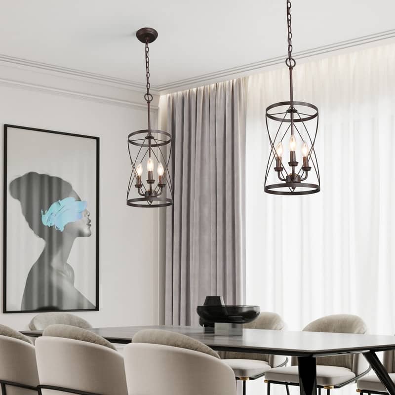 Modern Farmhouse 3-Light Rustic Metal Island Pendant Lights