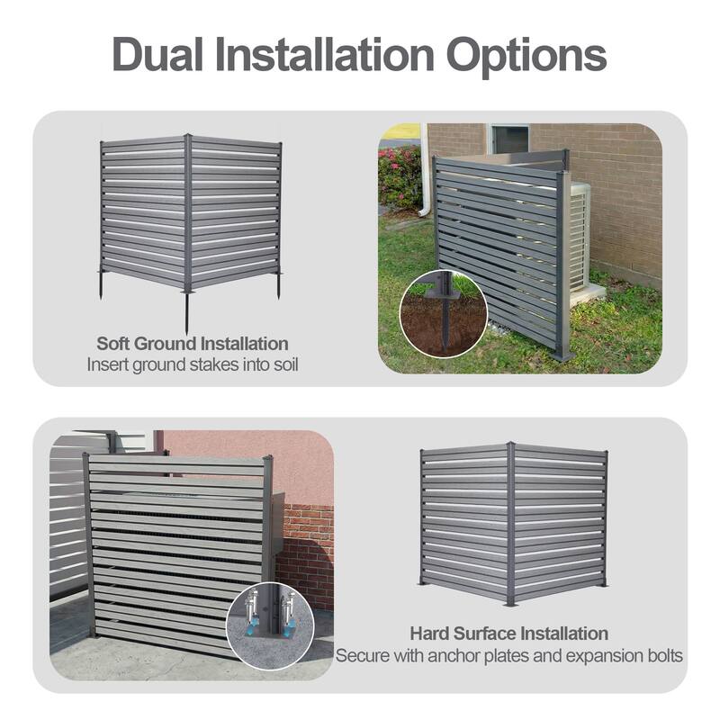 Aoodor Patio Privacy Screen 49''W x 50''H Air Conditioner Fence - N/A