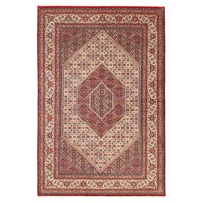 ECARPETGALLERY Hand-knotted Bijar Cream, Red Wool Rug - 6'6 x 9'8
